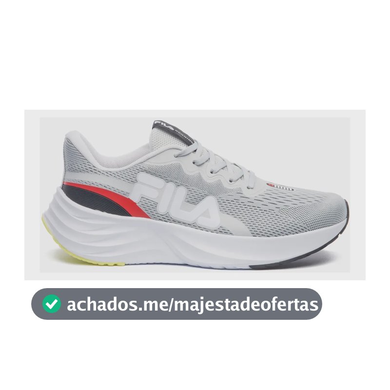 Tênis Fila Masculino Racer Comet 2 Esportivo Corrida Treino Cinza Gelo/vermelho/preto Geométrico 38 Br