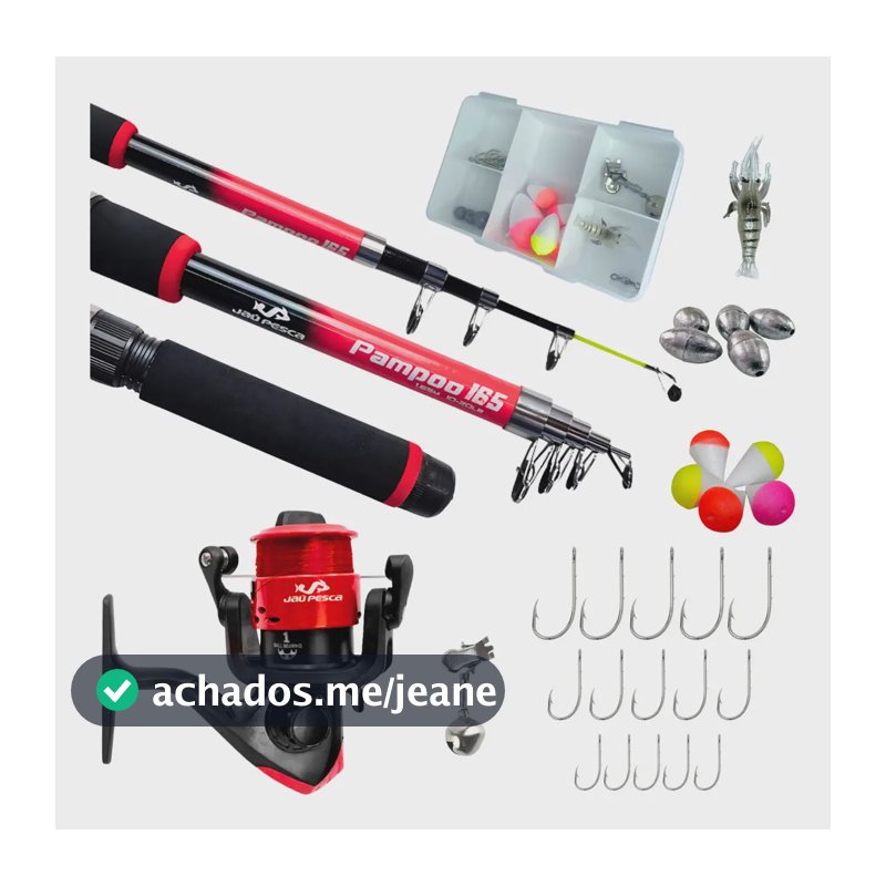 Kit de Pesca Completo - Vara de Pesca + Molinete E Acessórios Jau Pesca Sortidos