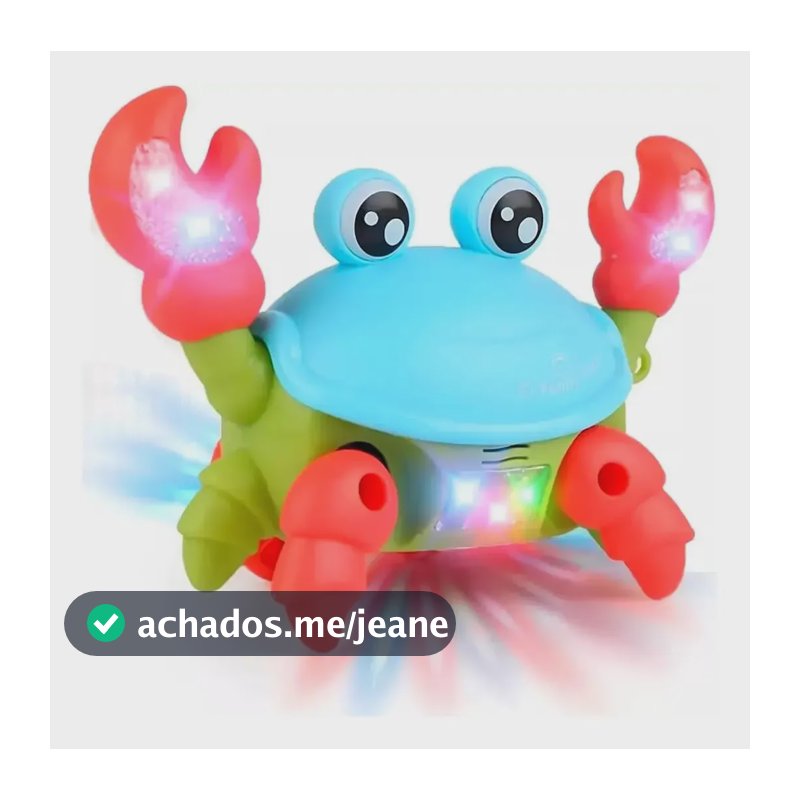 Caranguejo Fujão Musical de Puxar com Luzes LED e Sons Brinquedo para Bebê que Anda Sozinho Estimula Engatinhar e Coordenação Motora Brinquedo Sensorial a Pilha Kizumba