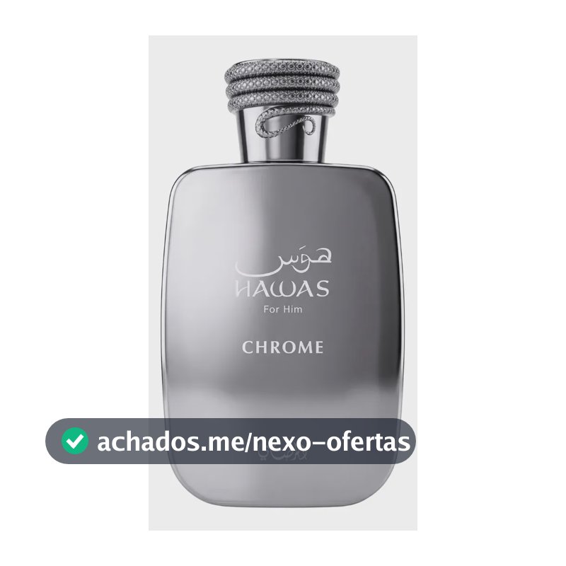 Perfume Hawas Chrome Rasasi 100ml Árabe Masculino