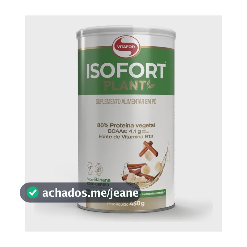 Isofort Plant Banana Com Canela 450g Vitafor Banana Com Canela