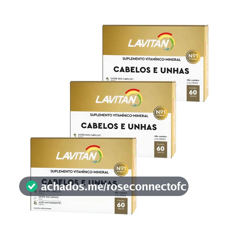 Suplemento em cápsula Cimed Alimentar polivitamínico mineral Lavitan Mais Hair Sem sabor 3 kits de 60 un