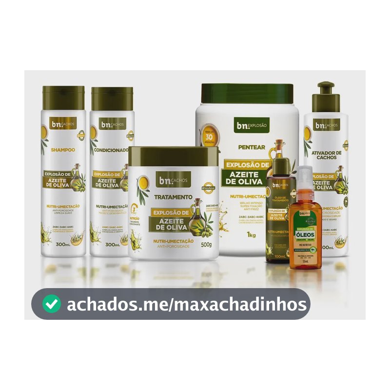 Kit Linha Completa Explosão de Azeite de Oliva | bn.Cachos (7 itens)