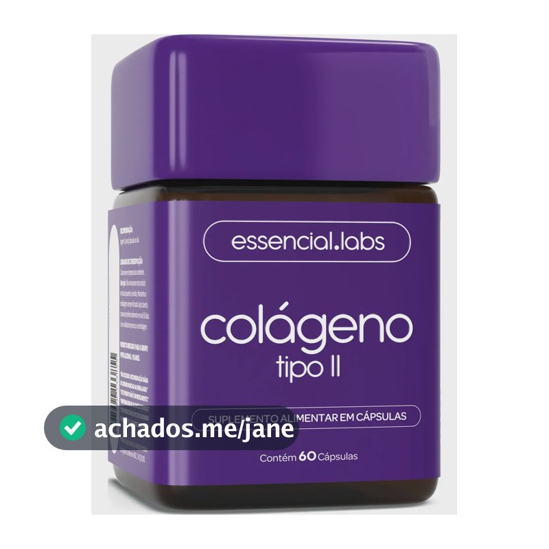 COLÁGENO TIPO 2 com 45mg - Fórmula Exclusiva com Máxima Concentração e Biodisponibilidade - 60 Cápsulas