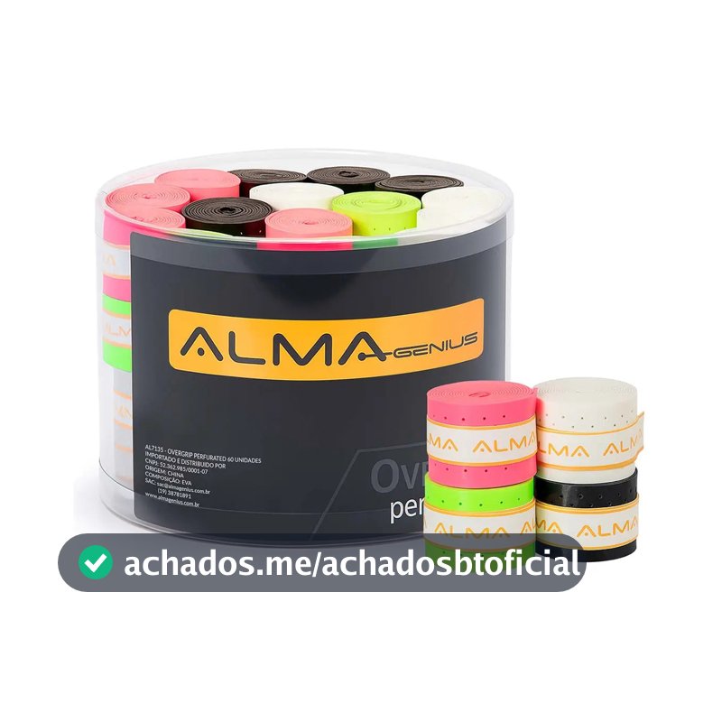 Kit 60 Unidades Overgrip Perfurado Confort Alma Genius