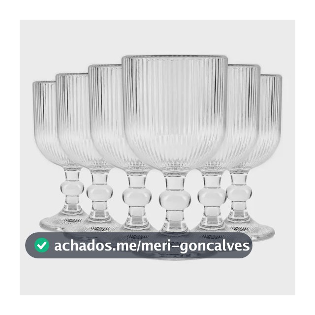 Conjunto De Taças De Vidro Moderno 360ml Elegante Vinho