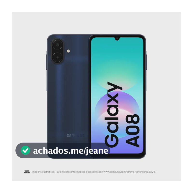 Celular Samsung Galaxy A08 128GB, 4GB RAM, 6.000mAh - Azul Escuro