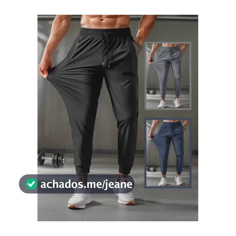Calça Dry Fit Masculina Tecnológica Poliamida Com Elastano Preto Dry Fit M 40/42