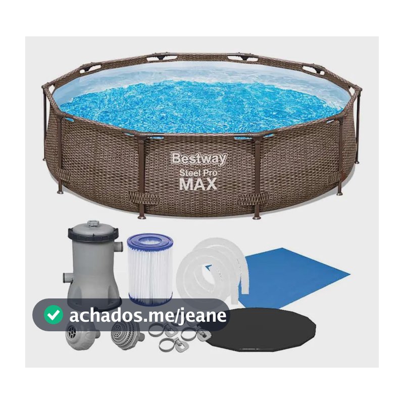 Piscina Estrutural 4.678l Deluxe Completa Acessórios Bestway Cor Marrom Bomba 110v