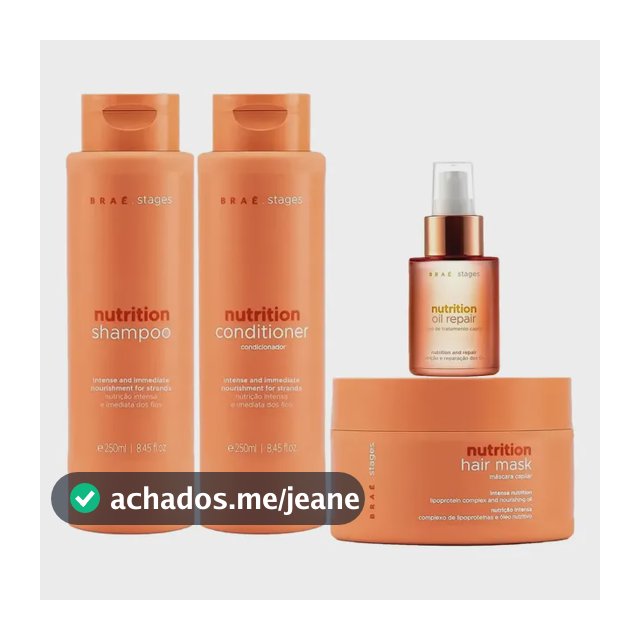 Braé Stages Nutrition Shampoo + Condicionador + Óleo + Másc