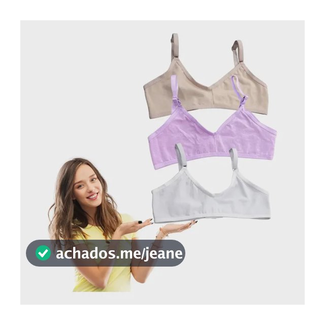 Kit 3 Sutiã Teen Menina Moça 6 A 14 Anos Reforçado Regulável