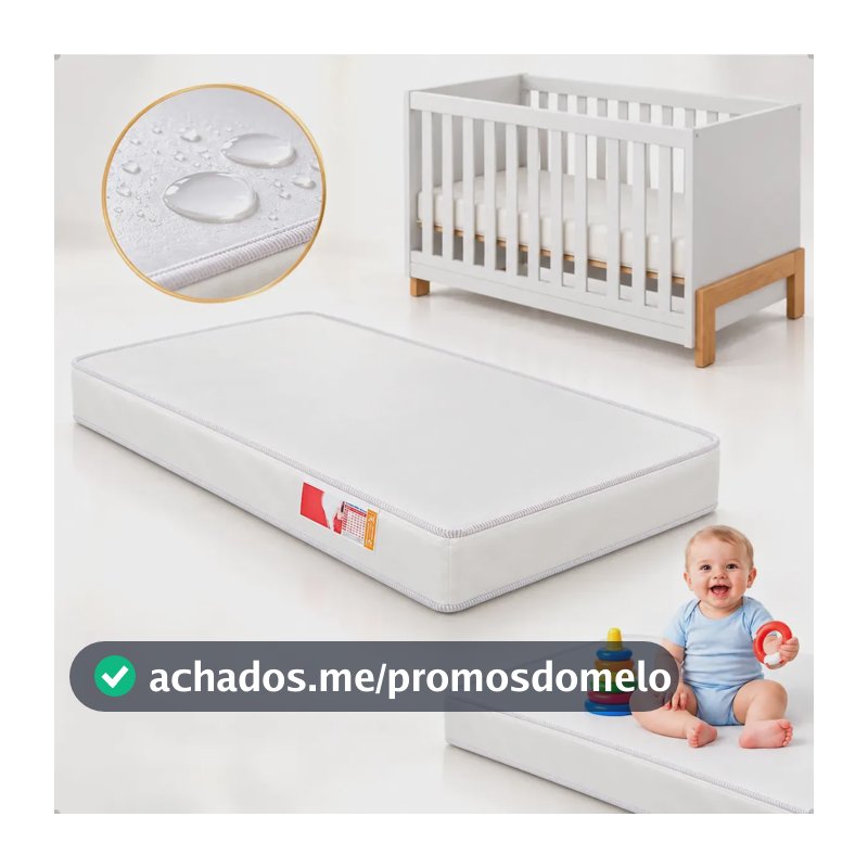 Colchão De Berço Impermeável 130x60 D18 Cor Branco - Z.A Colchões