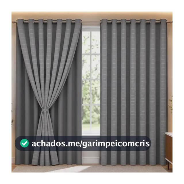 Cortina Blackout Pvc Voil 2,80x2,30 Cinza Sala E Quarto Jvm Home & Decor