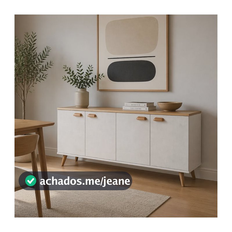 Balcão Aparador Compacto Para Cozinha Moderna 120x64 Branco
