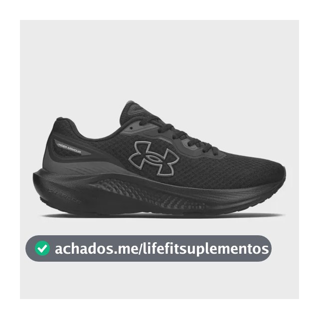 Tênis Under Armour Charged Wing 2 Preto Corrida Caminhada