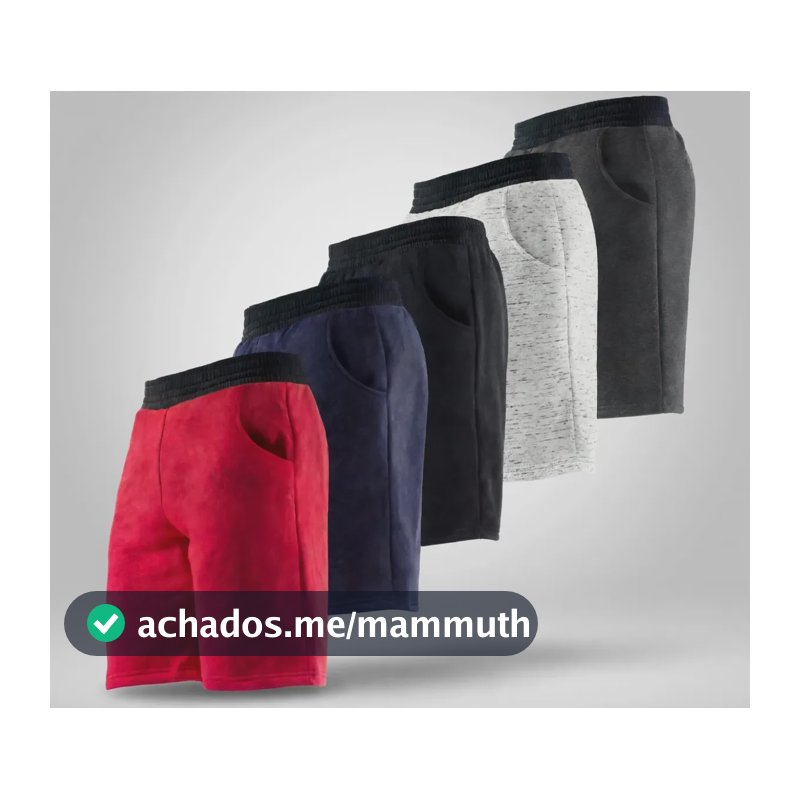 Kit 5 Bermudas Moletom Masculina Sortidas Academia Full Lote Sortido Liso G