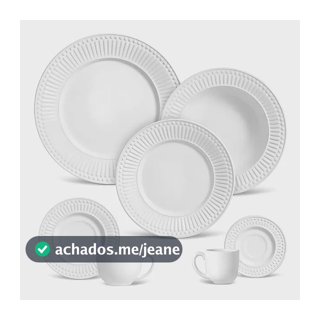Jogo de Jantar Porto Brasil Cerâmica Ravenna Roma Branco 42 Peças