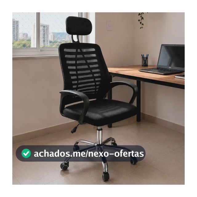 Cadeira Escritório Oficial Diretor Mesh Ergonômica Office Preto Tela Mesh