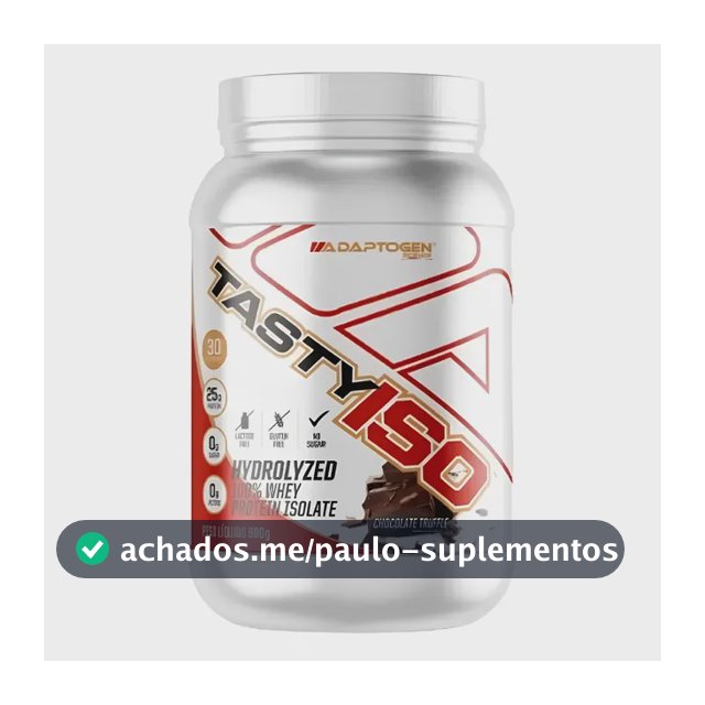 Tasty Whey Iso 900g Importado Adaptogen- Hidrolisado Isolado