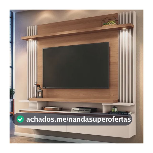Rack Com Painel Para Tv Até 60 Polegadas Manu 1,80m Bege