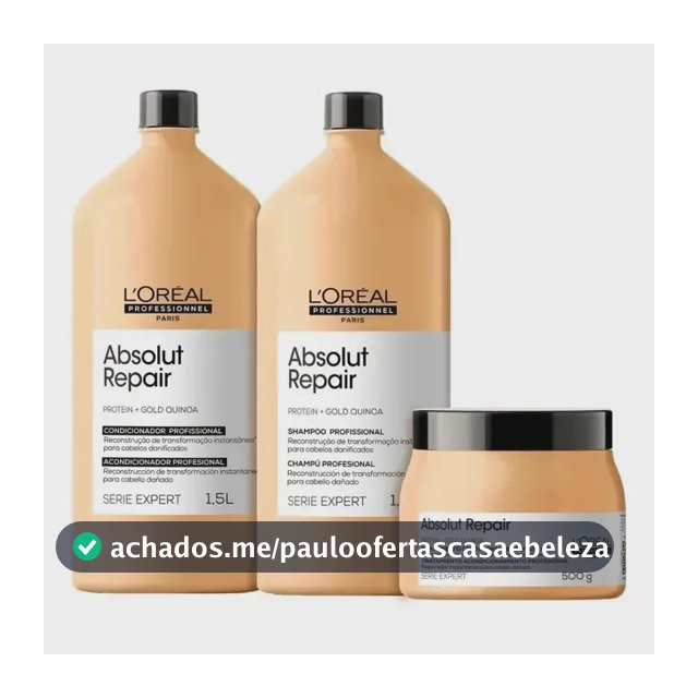 Kit Profissional L´Oréal Absolut Repair - Shampoo 1.5 L Cond 1.5 L e Másc 500 g