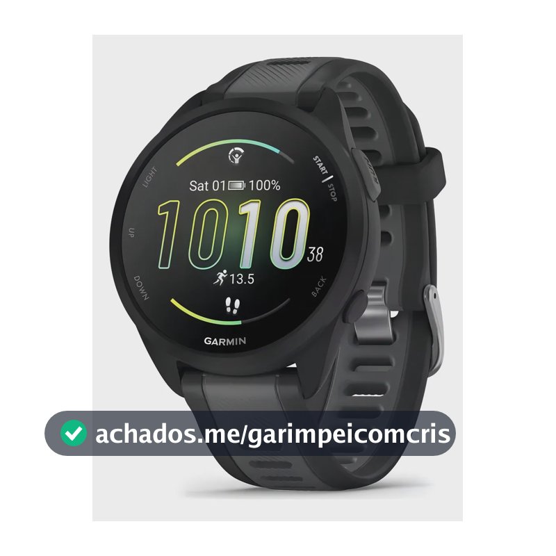 Relógio Garmin Forerunner 165 Basic Amoled Preto Desenho da pulseira Mesh