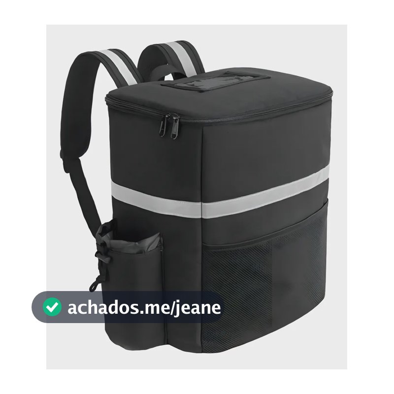 Bolsa Térmica Mochila Grande 36l Motoboy Resistente Já Cor Preto