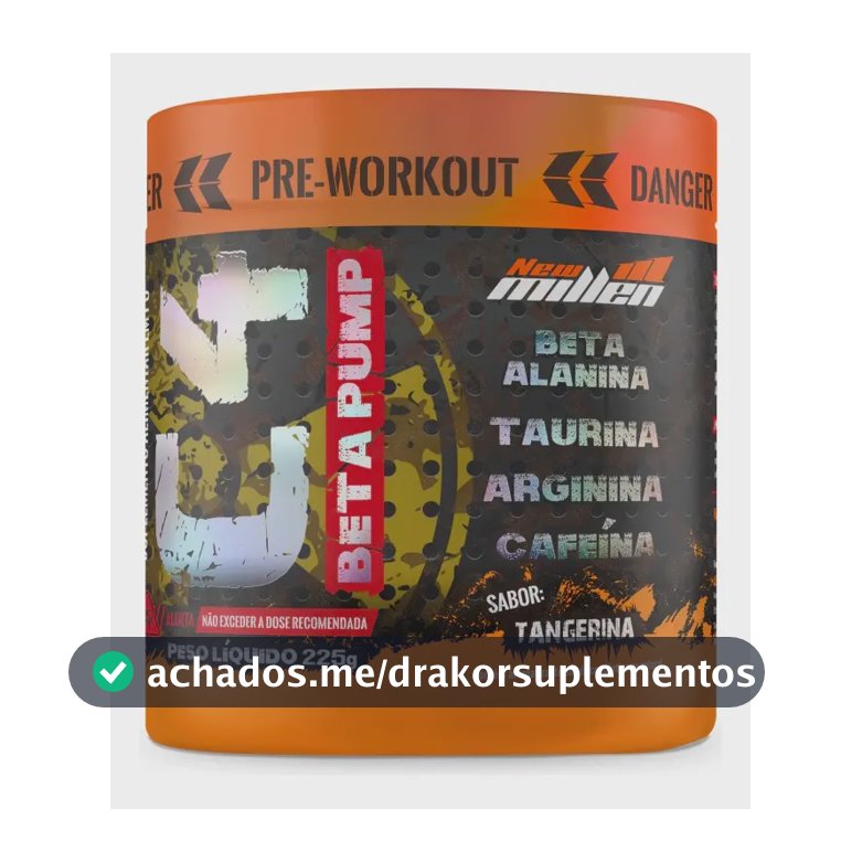Cafeína New Millen C4 Beta Pump em pó sabor Tangerina x 225g