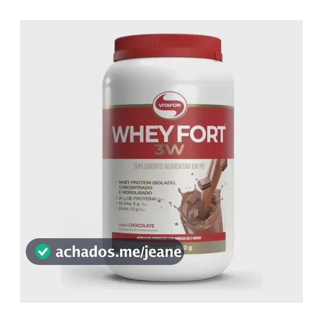 Whey protein Vitafor Fort 3W 900g Baunilha em pó sabor Chocolate x 900g