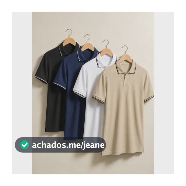 Kit 4 Camisa Gola Polo Piquet Masculina Slim Casual Algodão Multicolorido G Liso
