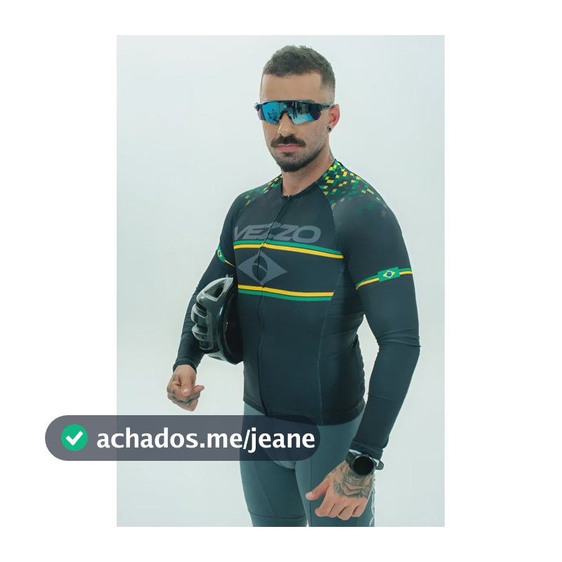 Camisa Ciclismo Vezzo Elite Manga Longa Unissex Brasil Black P