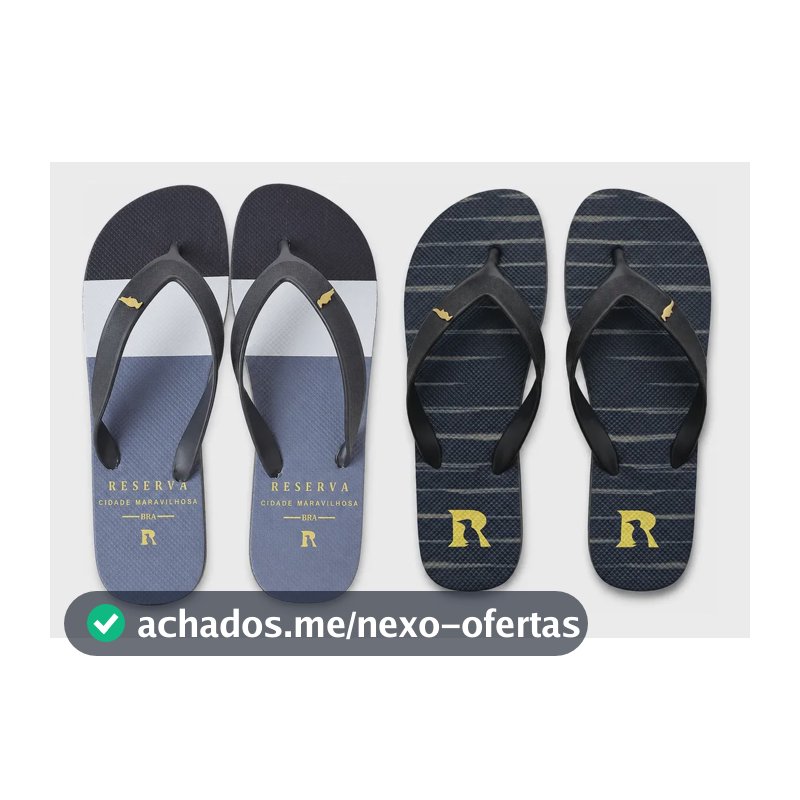Kit 2 Pares Chinelo Masculino Reserva Confortável E Macio Preto Dourado E Preto Cinza 43/44