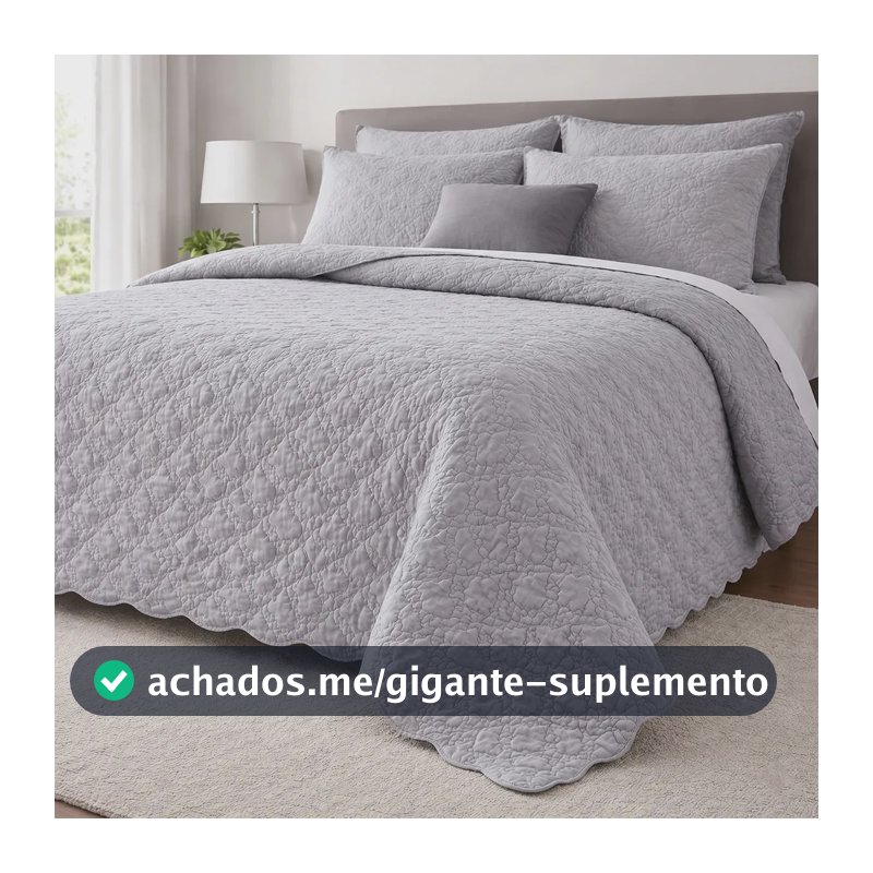 Cobre Leito Queen Matelado Dupla Face Leve Confortável Macio Cinza Matelado