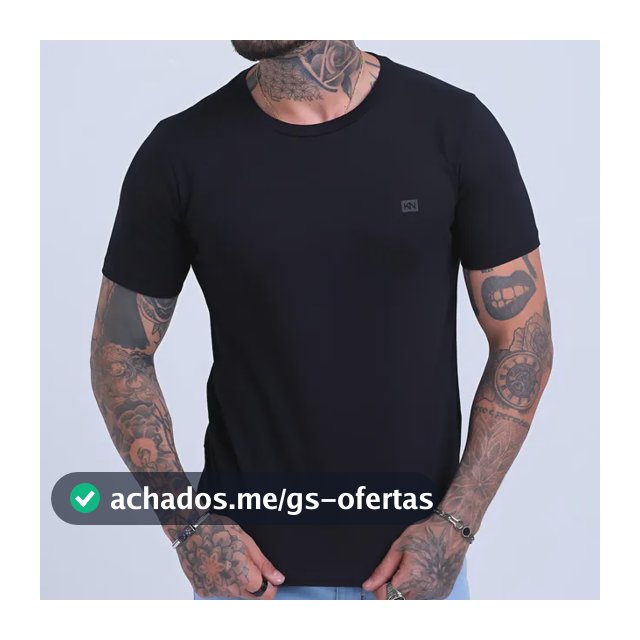 Camiseta Básica Masculina Slim Fit Algodão Lisa Várias Cores