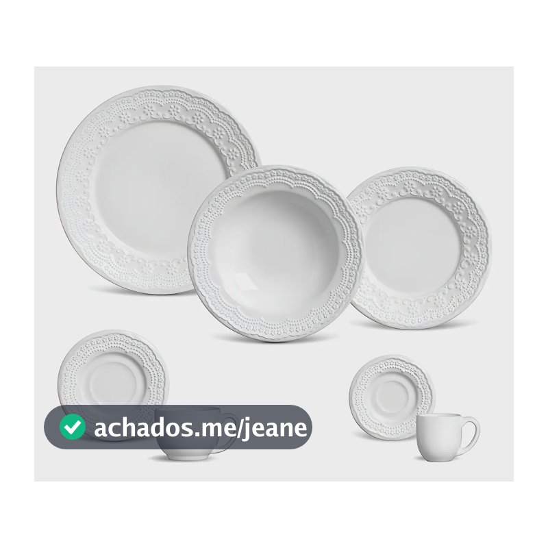 Aparelho de Jantar 42 Peças Porto Brasil Ravenna Branco Louça