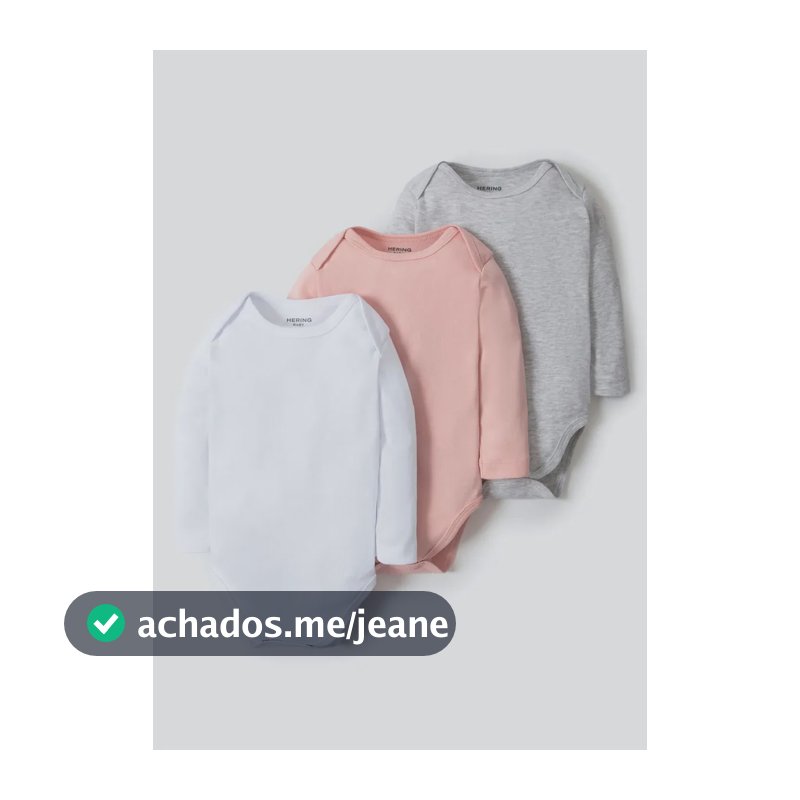 Kit Com 3 Bodies Bebê Unissex Em Ribana Hering Kids Cor Rosa Tamanho 24m