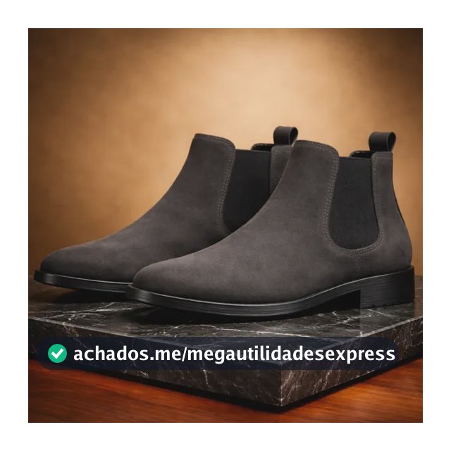 Botina Chelsea Masculina Camurça Cano Médio Casual Conforto