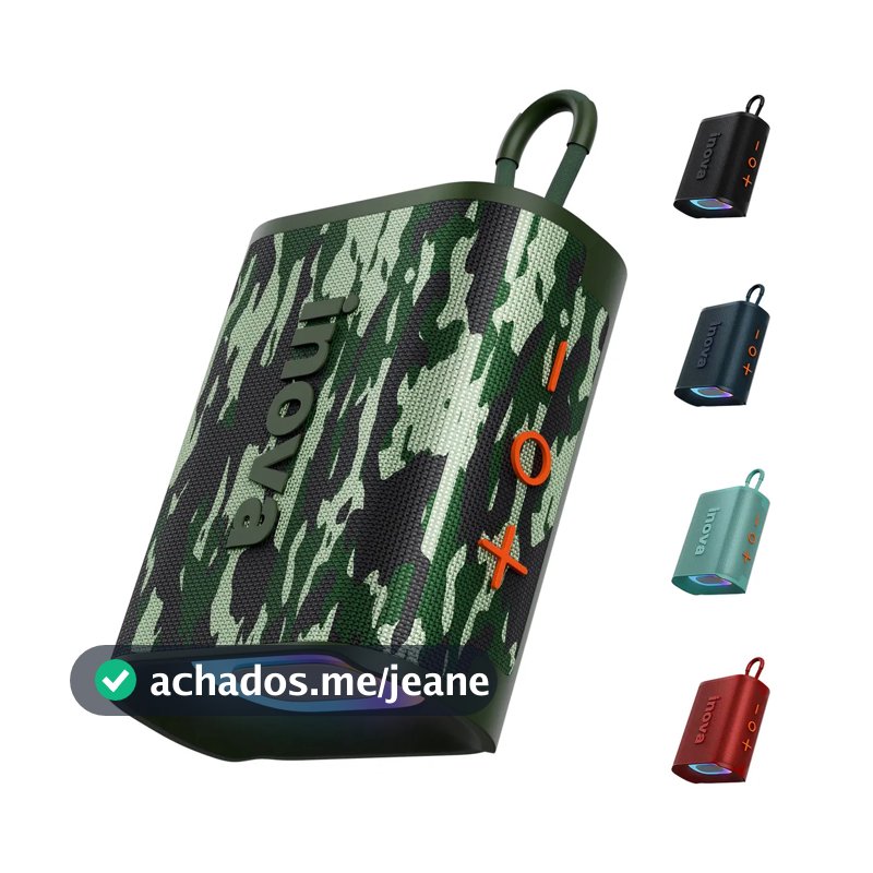 20W Caixa De Som Portatil , Inova Caixa de Som pequena com Radio FM E RGB, caixinha som bluetooth À Prova D'água IP67, Caixa De Som Potente Para Moto Bike, Bateria 15h, TWS Som Estéreo Grave