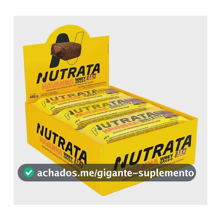 Whey Grego Bar Havanna - Nutrata 12 un.