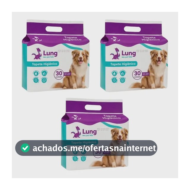 Kit 3 Tapete Higiênico 50x60cm 30un Econômico Cachorro Pet