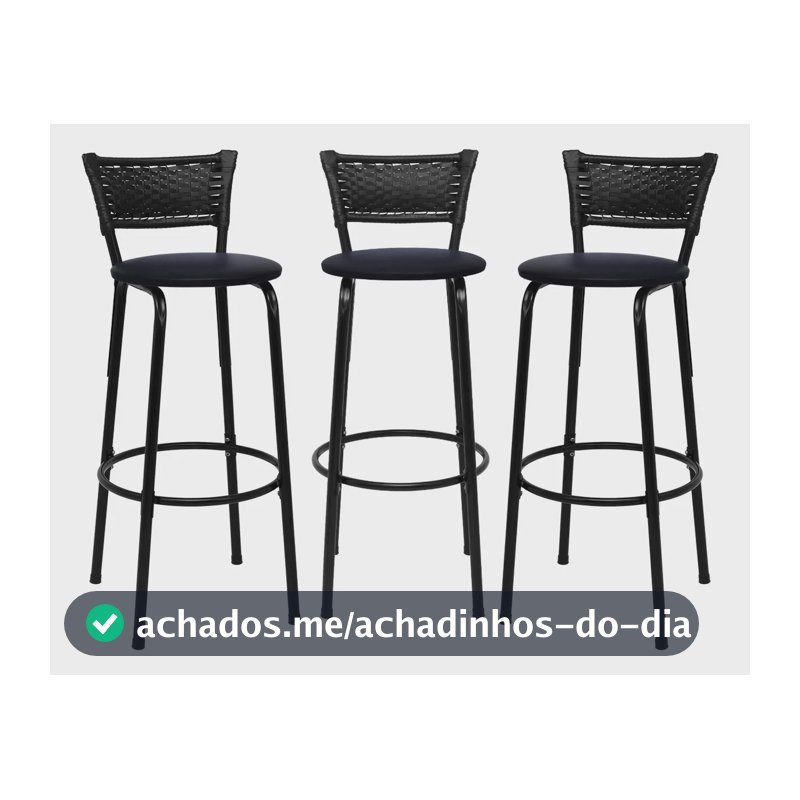 Banquetas Alta Bancada Bar Confortável Moderno Design Resistente Preto