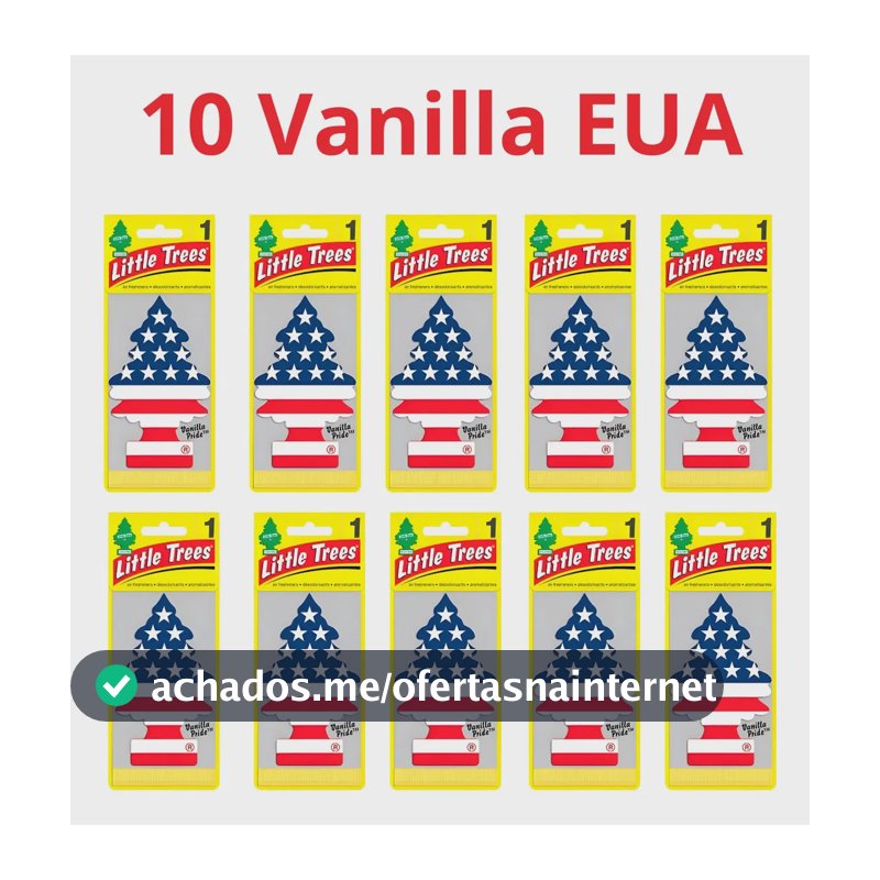 Aromatizador Ambientes Carro Vanilla Little Trees Papel Kit com 10