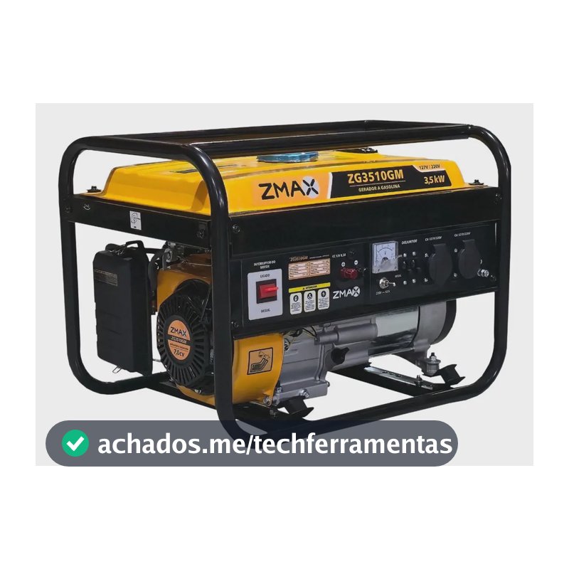 Gerador Gasolina Zmax 3,5kva 3500w 7hp 4 Tempos Bivolt