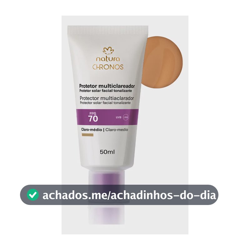Natura Chronos Protetor Multiclareador Fps70 Claro Médio - 50ml Tipo de pele Todo tipo de pele