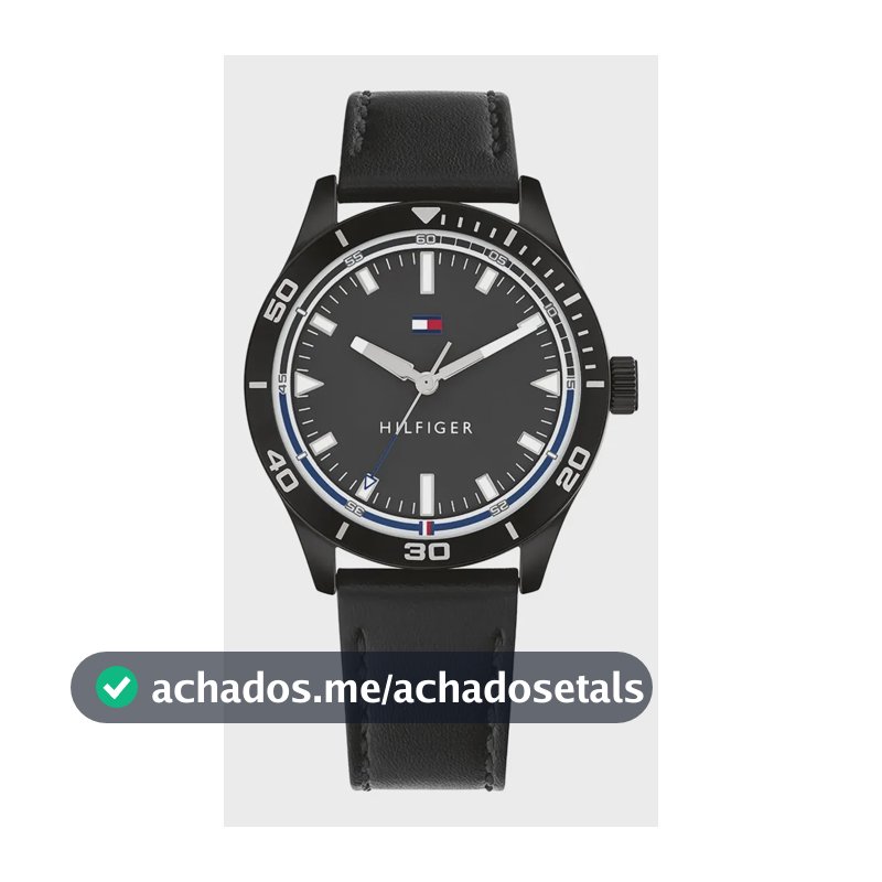 Relógio Tommy Hilfiger Toc Masculino Em Couro Preto 1791819 Preto