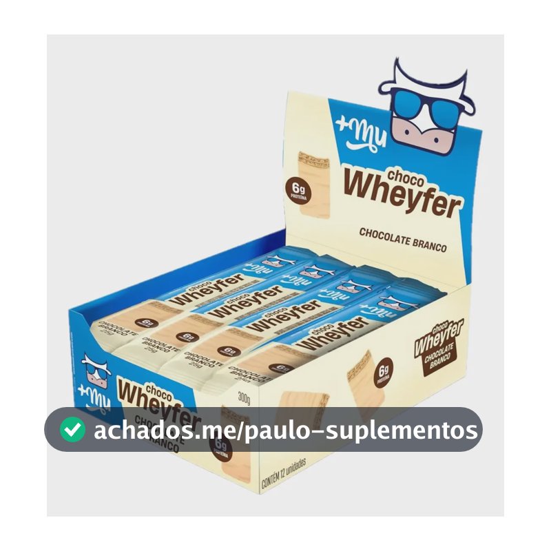 Proteína +mu Chocowheyfer Em Barra De Proteína Sabor Chocolate Branco 12 Un