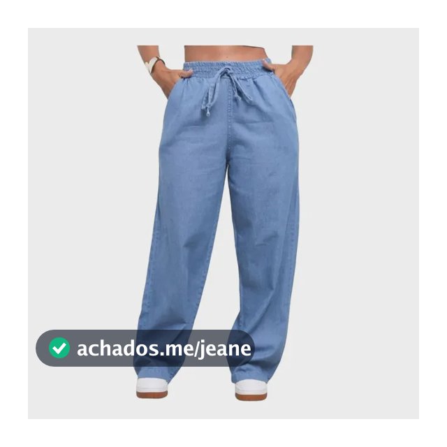 Calça Jeans Feminina Pantalona Wide Leg Cos Alto C Elastico