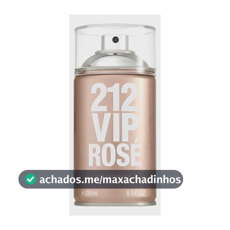 Body Spray Carolina Herrera 212 Vip Rosé Feminino 250ml - Body Splash de longa fixação