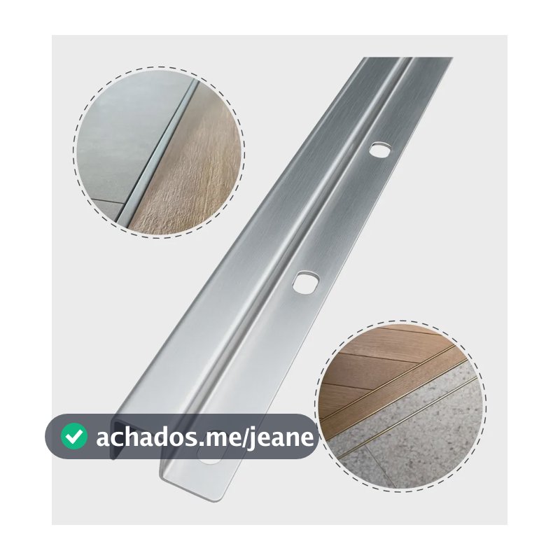 Filete Perfil Transição Soleira Inox 304 2 Metro Escovado Prateado