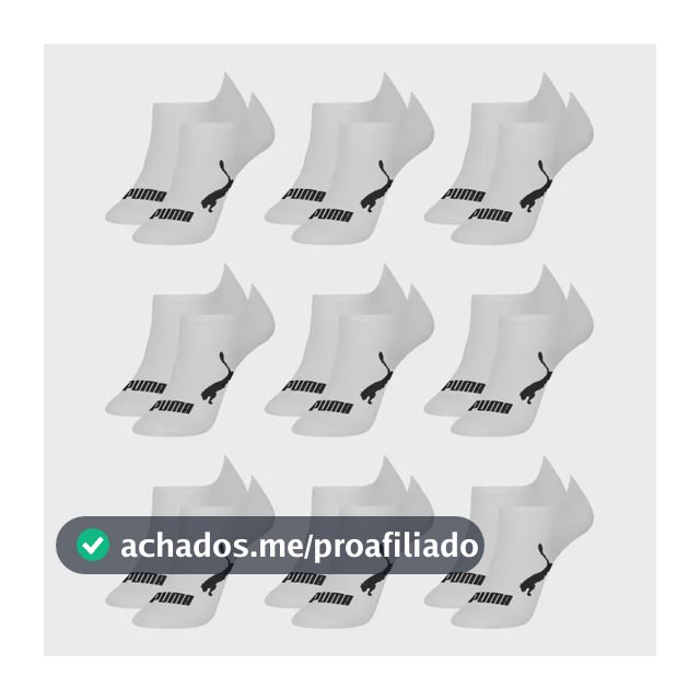 Kit 9 Pares Meias Puma Soquete Cano Curto Sapatilha Original
